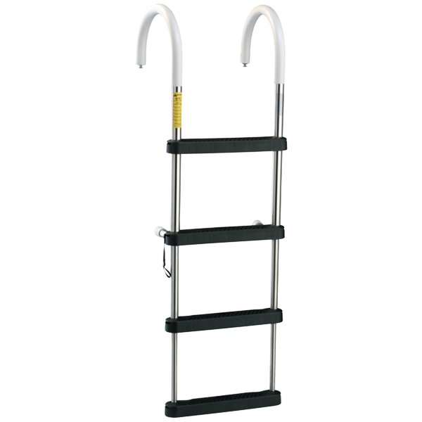 Garelick Garelick EEz-In Telescoping 4 Step Stainless Steel Pontoon Boarding Ladder 12340-G